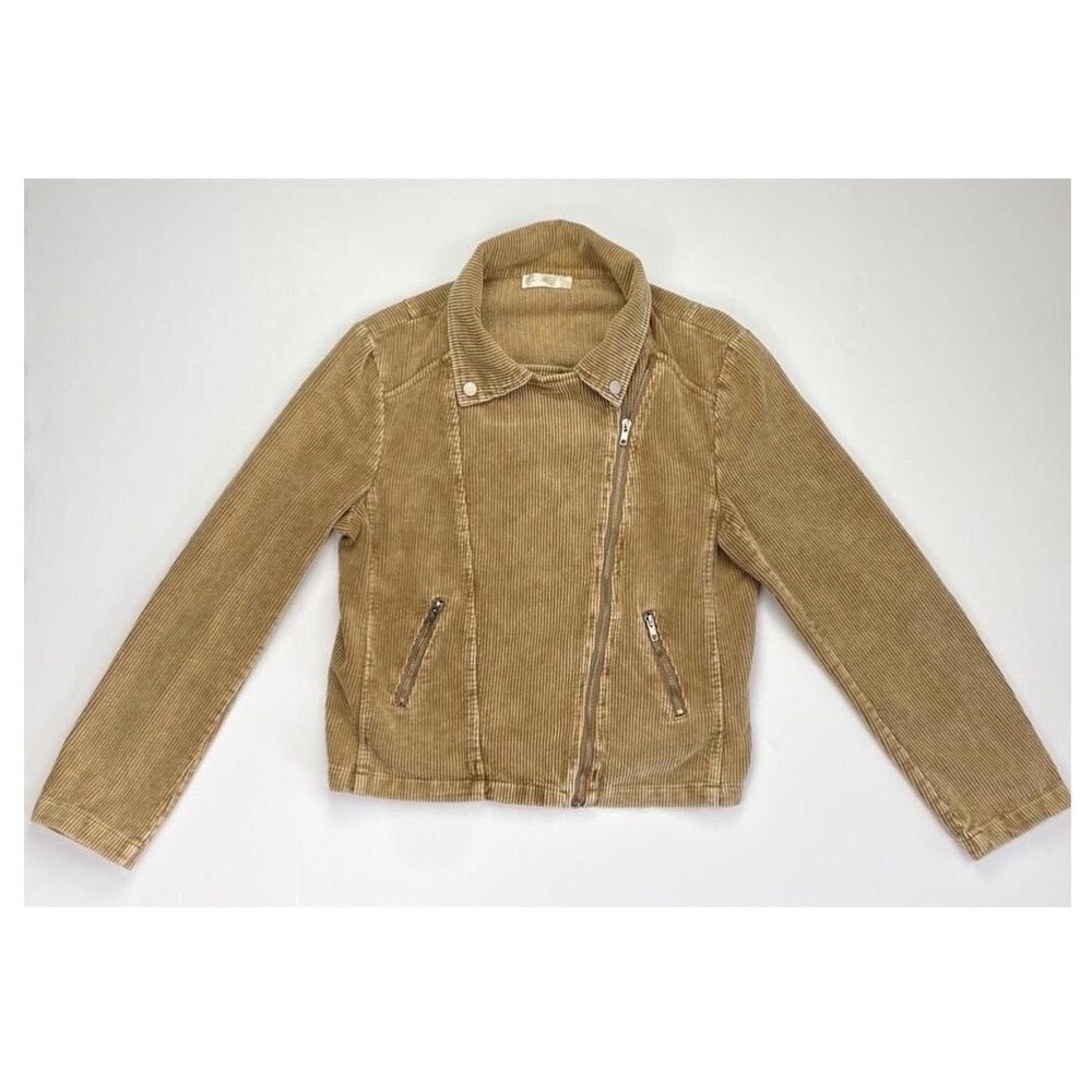 Rielle Dailylook Corduroy‎ Moto Jacket Tan XL New With Tags